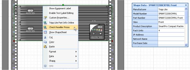 Right click on the Visio shape to show ShapeLinks
