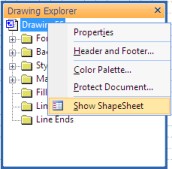 Use the Drawing Explorer in Visio to access Document shape data